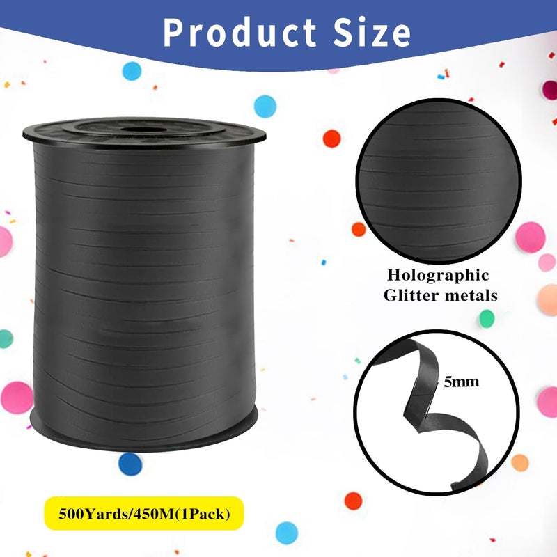 WFAUIBR 500 Yard Black Curling Ribbon for Birthday Party Festival Decoration and Crafts - Image 2